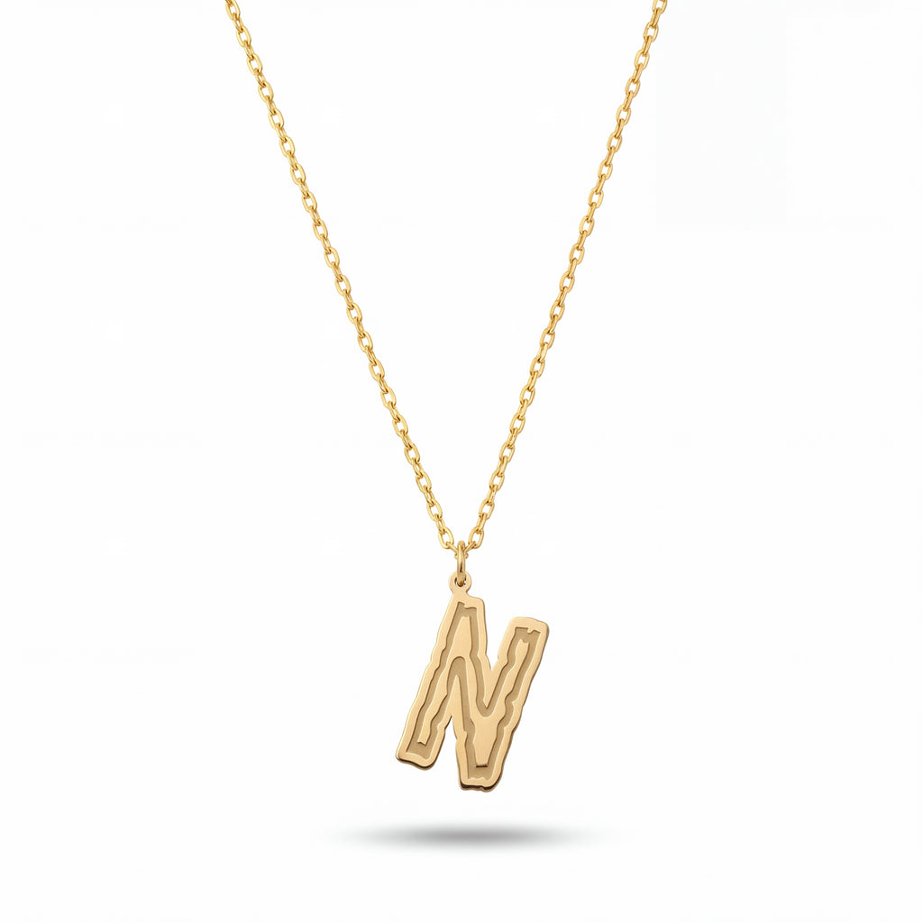 Greek Initial Necklace in 18k Gold Vermeil