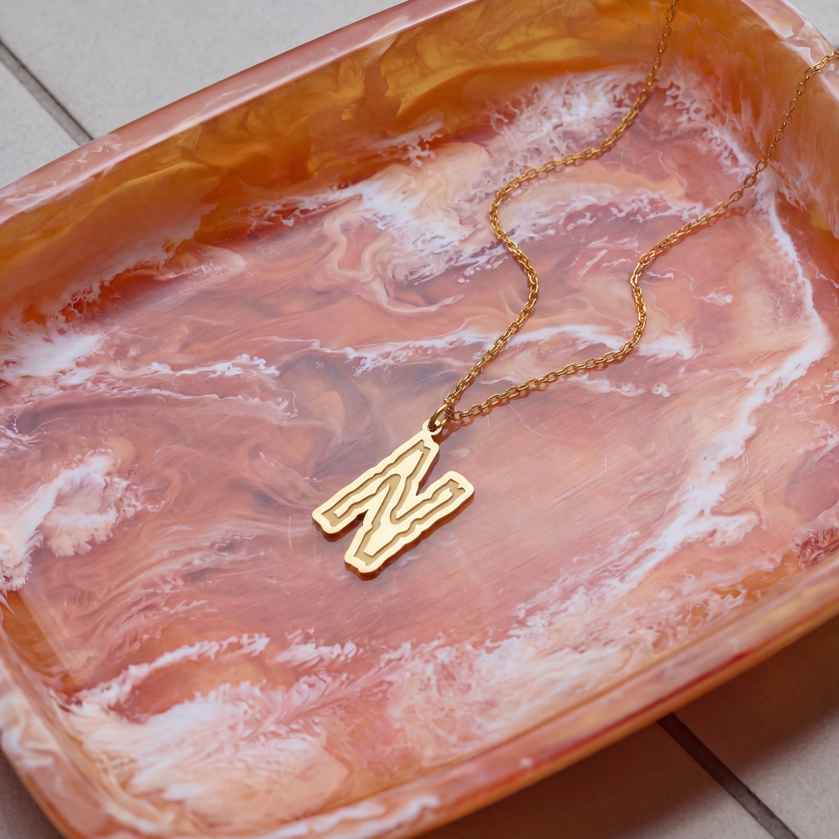 Greek Initial Necklace in 18k Gold Vermeil