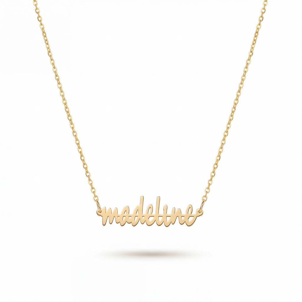 Script Name Necklace Gold Vermeil over Sterling Silver