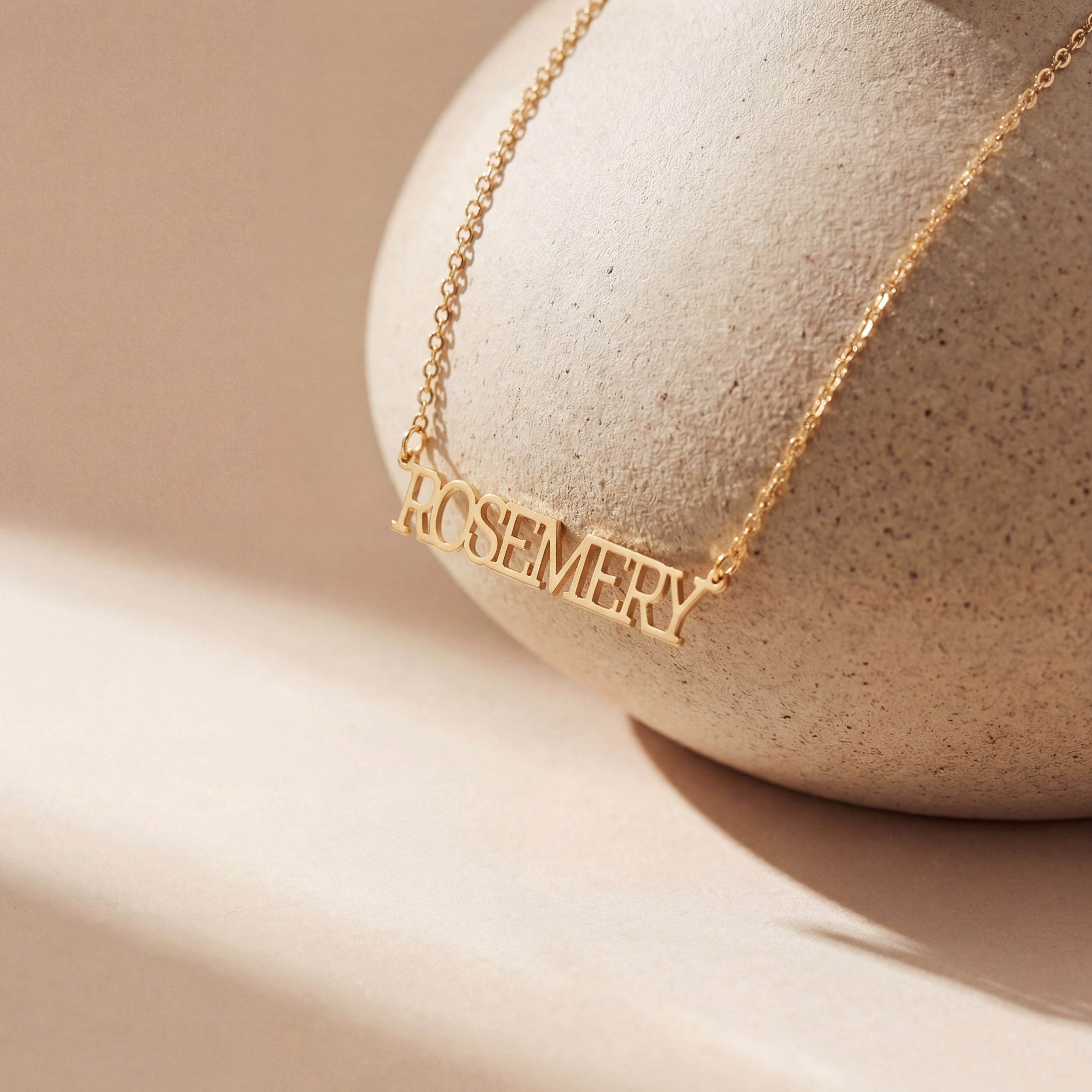 Custom Typewriter Name Necklace 18k Gold Vermeil