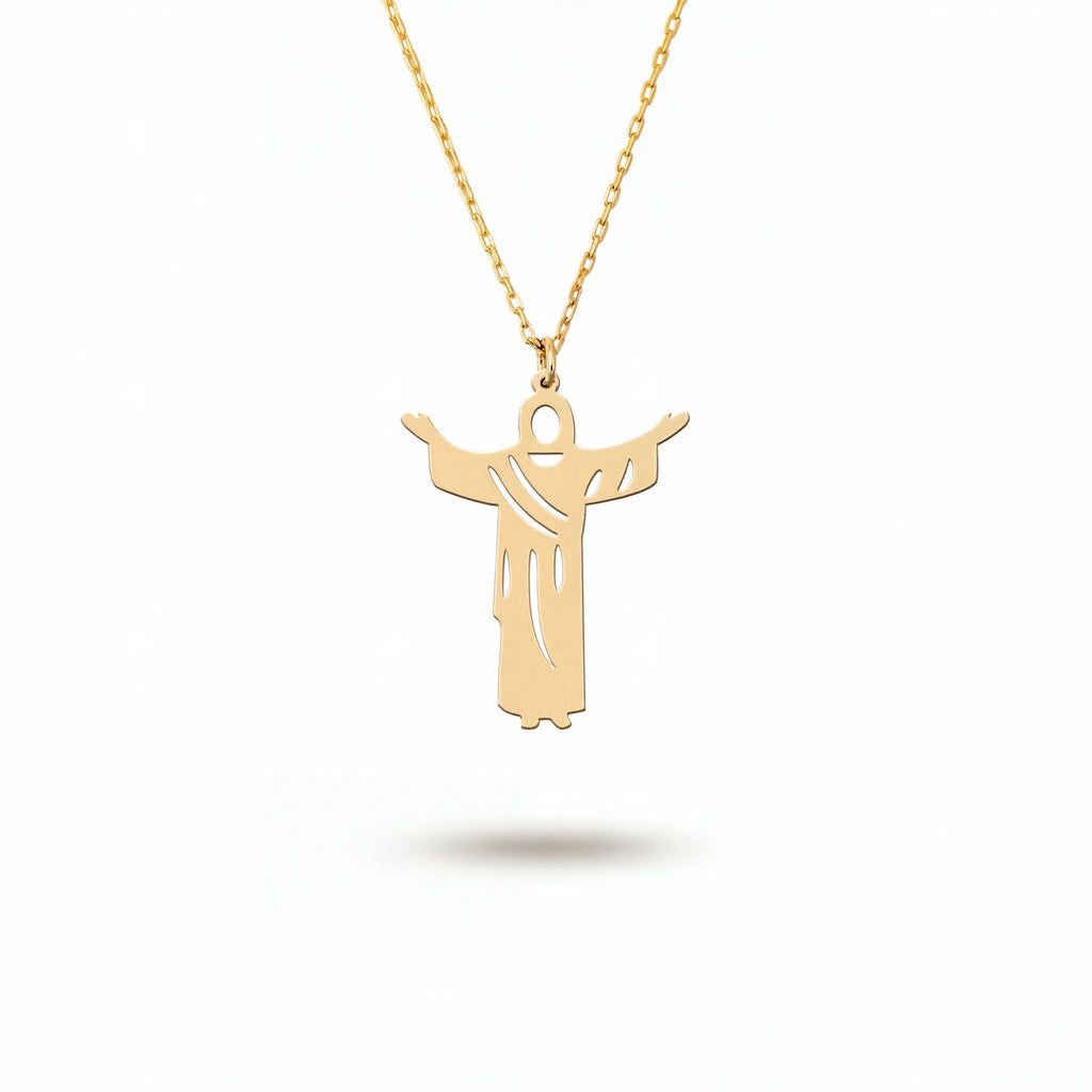 Jesus Necklace Gold Vermeil over Sterling Silver