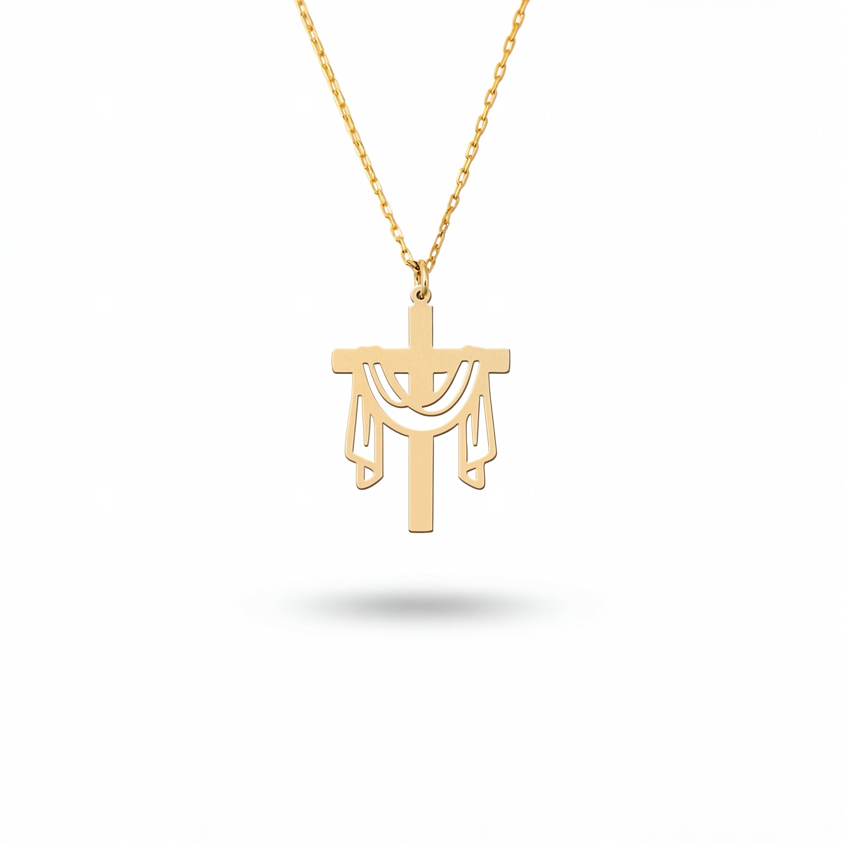 Resurrection Cross Sterling Silver Necklace in 18k Gold Vermeil