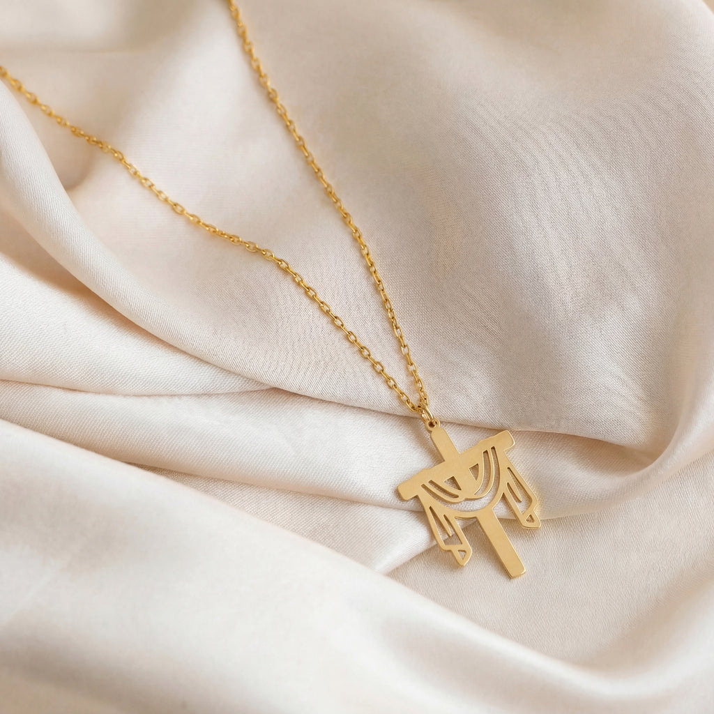Resurrection Cross Sterling Silver Necklace in 18k Gold Vermeil