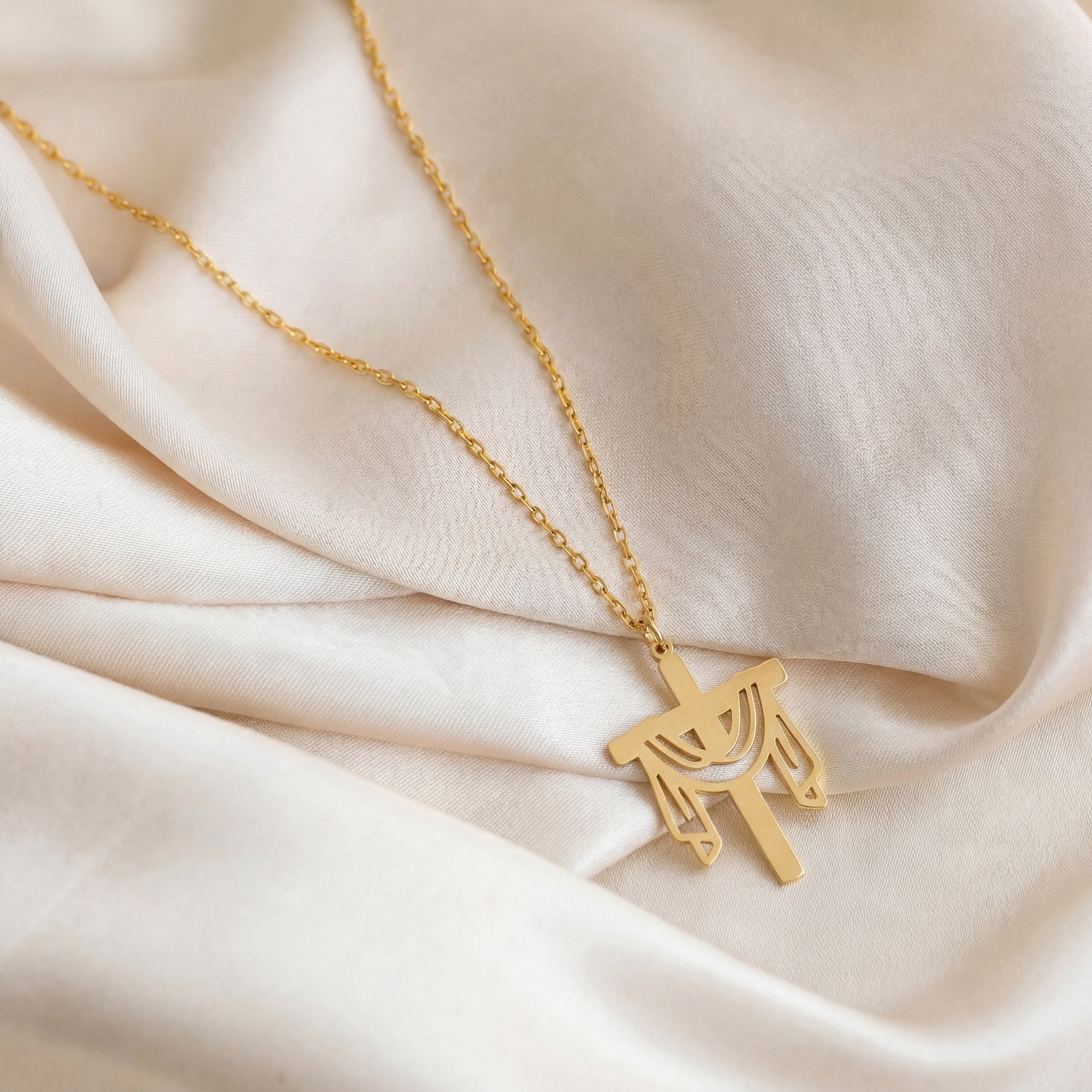 Resurrection Cross Sterling Silver Necklace in 18k Gold Vermeil