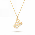 Minimal Harp 18k Gold Vermeil Sterling Silver Necklace