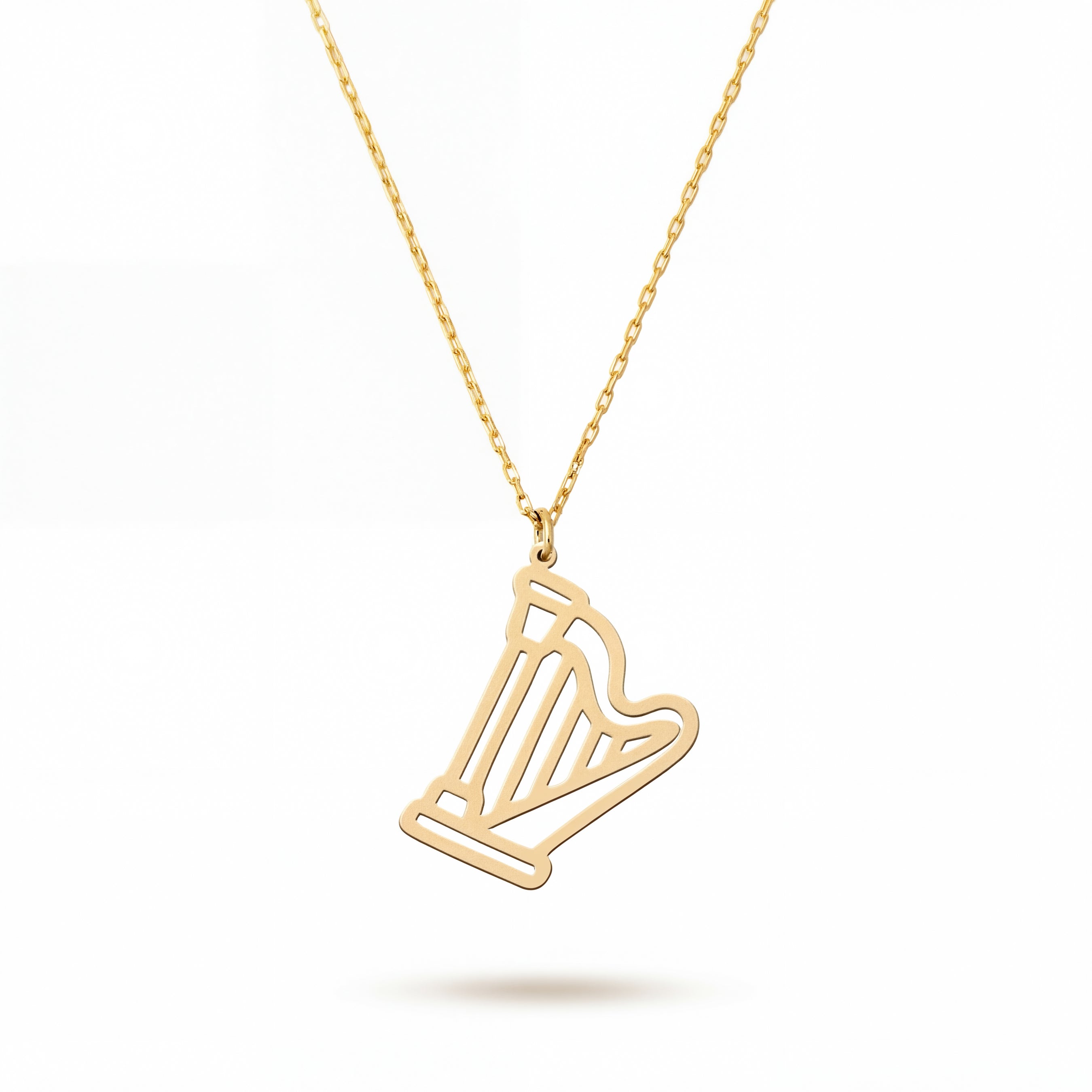Minimal Harp 18k Gold Vermeil Sterling Silver Necklace