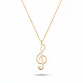 Minimal Treble Clef Necklace Gold Vermeil Sterling Silver