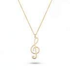 Minimal Treble Clef Necklace Gold Vermeil Sterling Silver