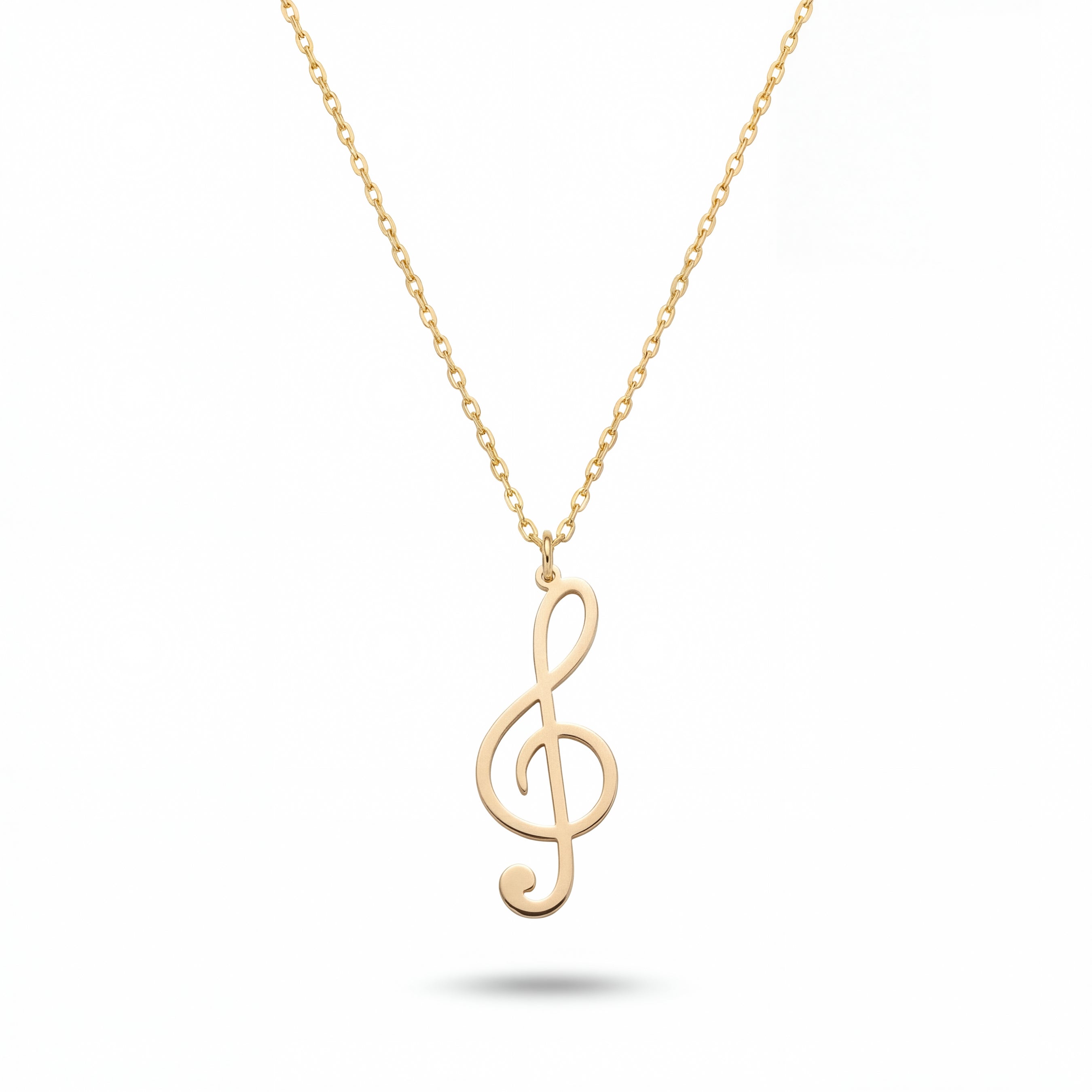 Minimal Treble Clef Necklace Gold Vermeil Sterling Silver