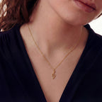 Minimal Treble Clef Necklace Gold Vermeil Sterling Silver