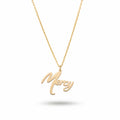 Script Mercy Necklace in Yellow Gold Vermeil over Sterling Silver