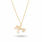 Script Mercy Necklace in Yellow Gold Vermeil over Sterling Silver