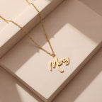 Script Mercy Necklace in Yellow Gold Vermeil over Sterling Silver