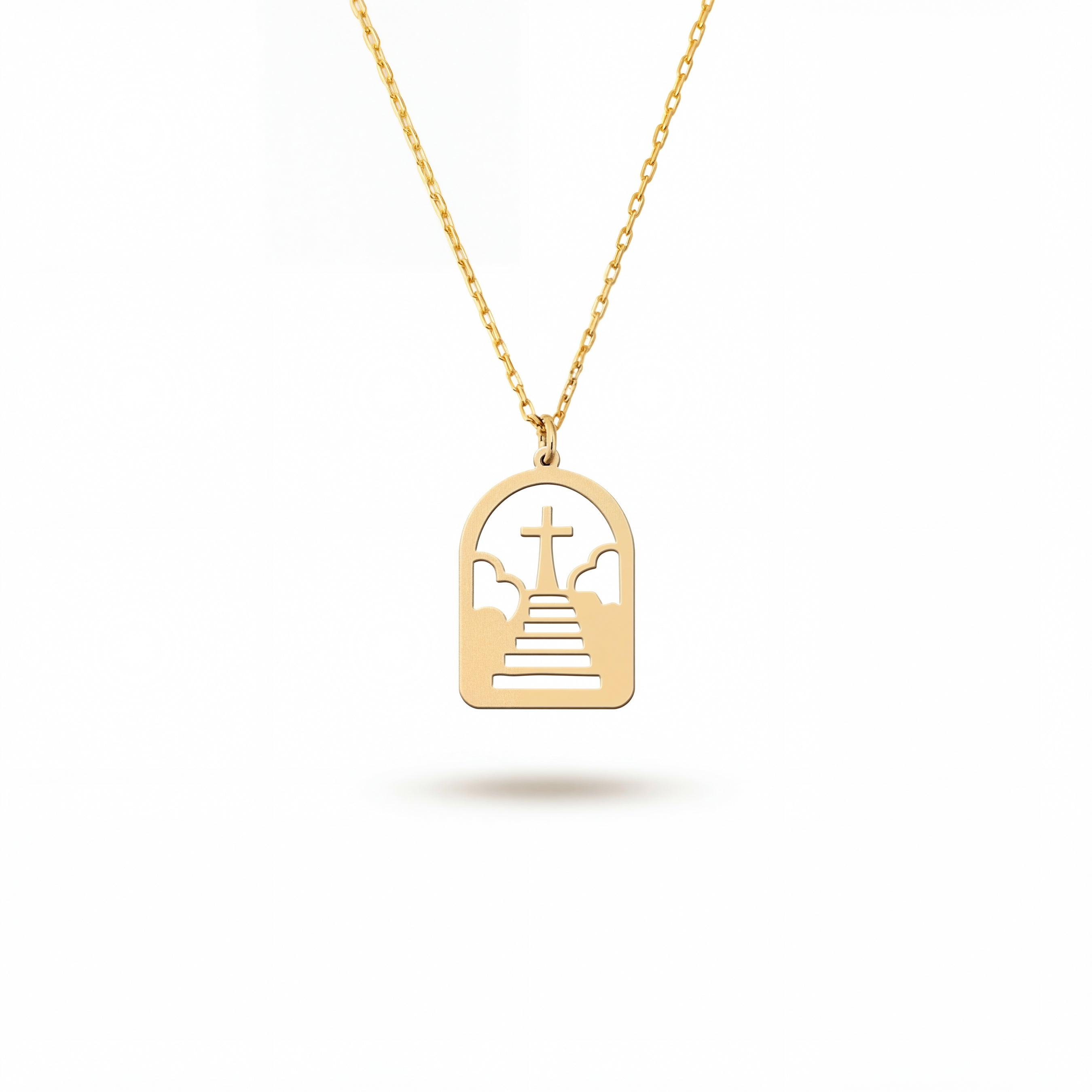 Staircase Cross Necklace in Gold Vermeil over Sterling Silver