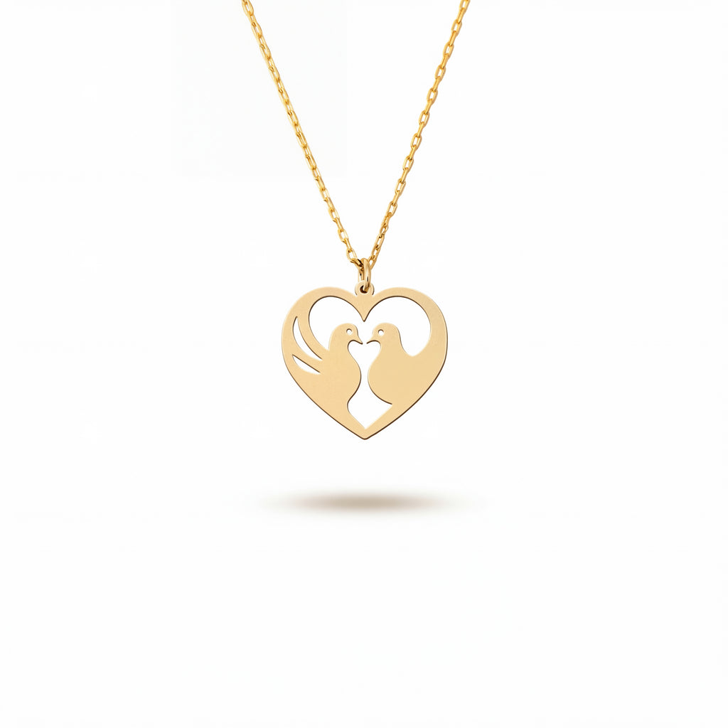 Love Birds Sterling Silver Couple Necklace