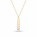 Diagonal Bar Necklace in Sterling Silver and Gold Vermeil