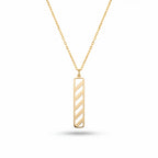 Diagonal Bar Necklace in Sterling Silver and Gold Vermeil