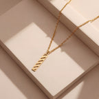 Diagonal Bar Necklace in Sterling Silver and Gold Vermeil