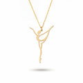 Ballerina Figure Sterling Silver Necklace in 18k Gold Vermeil
