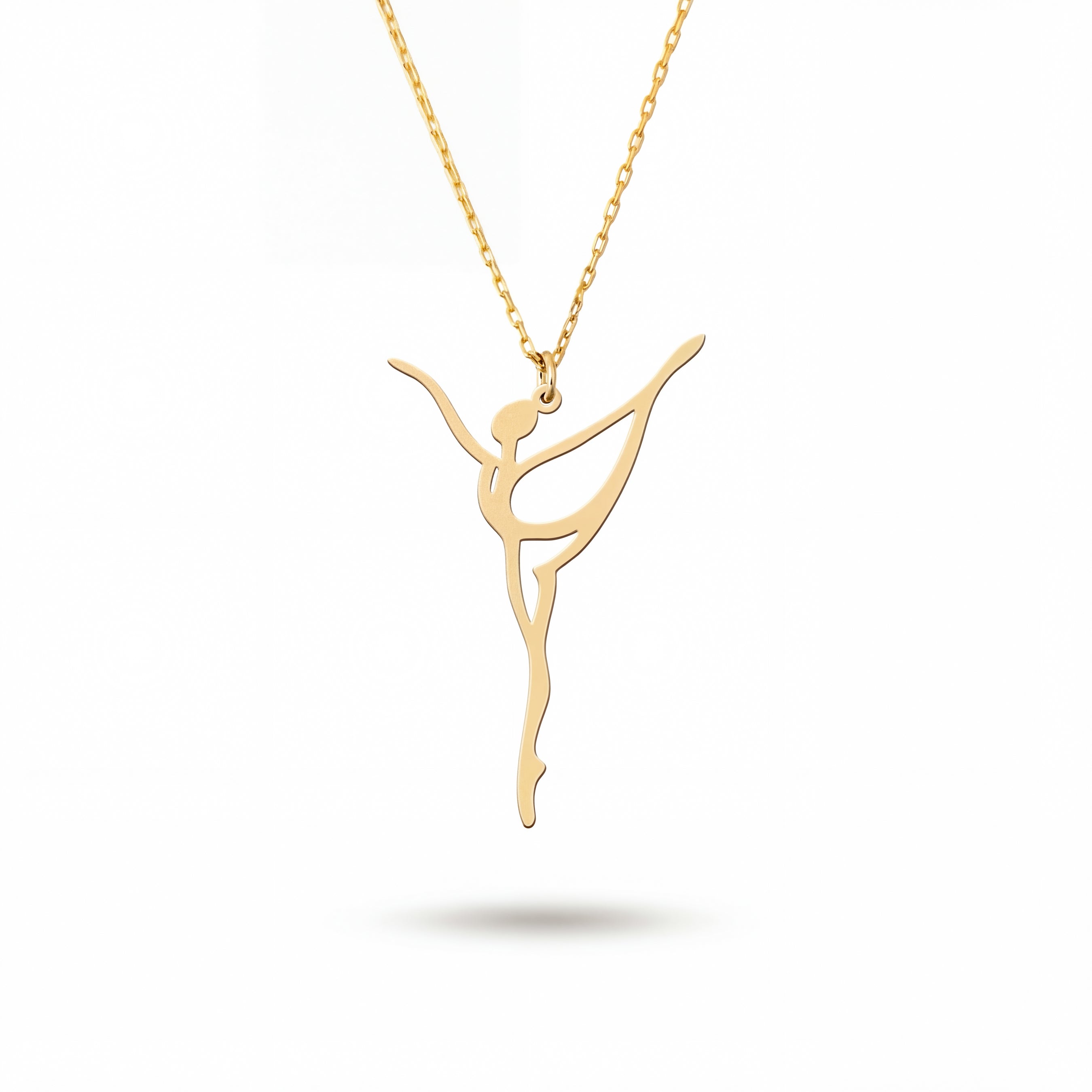 Ballerina Figure Sterling Silver Necklace in 18k Gold Vermeil