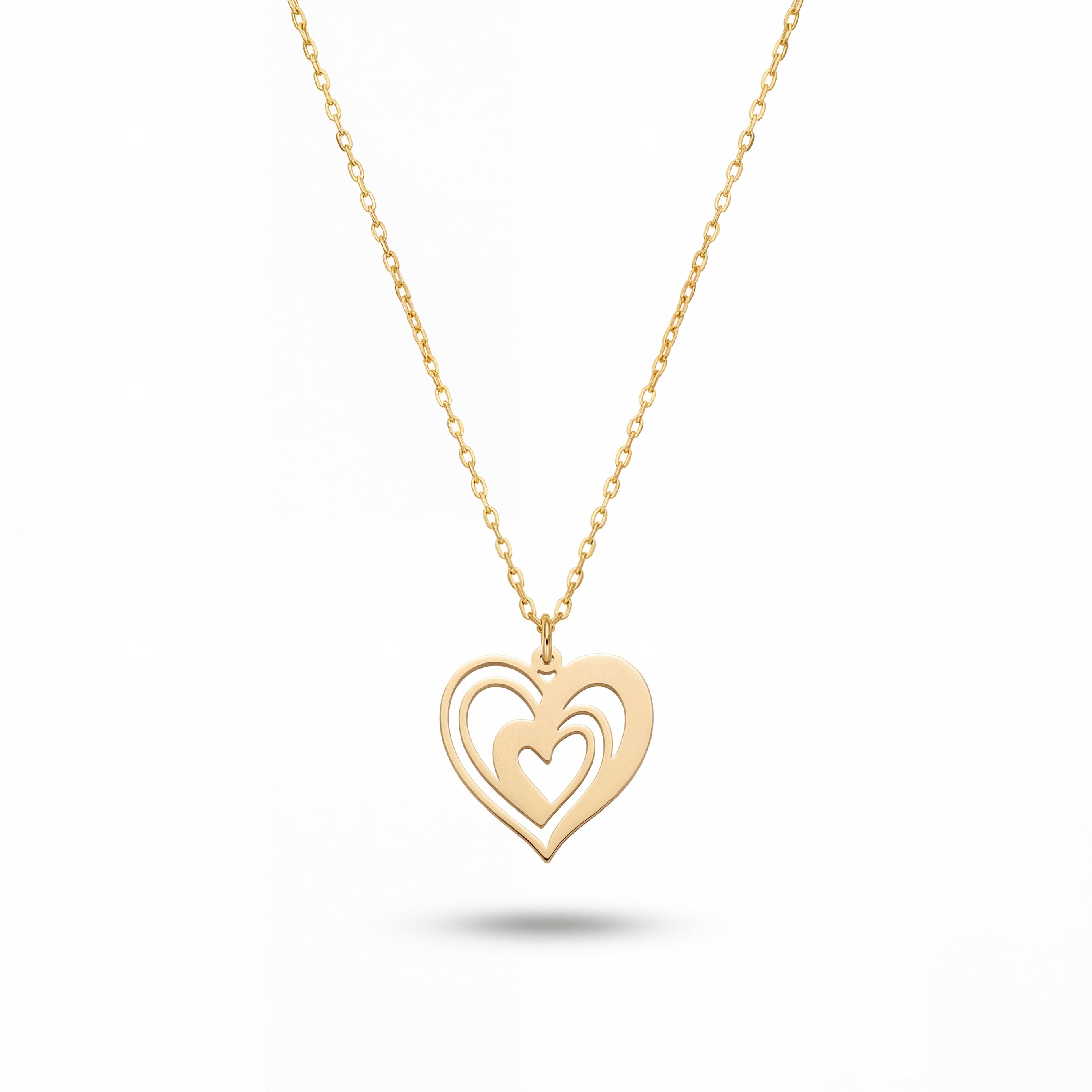 Interlocking Hearts Sterling Silver Necklace in Gold Vermeil