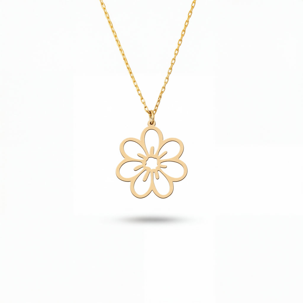 Daisy Flower Necklace in Sterling Silver