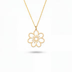 Daisy Flower Necklace in Sterling Silver
