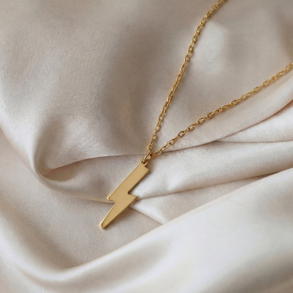 Tiny Lightning Necklace Sterling Silver