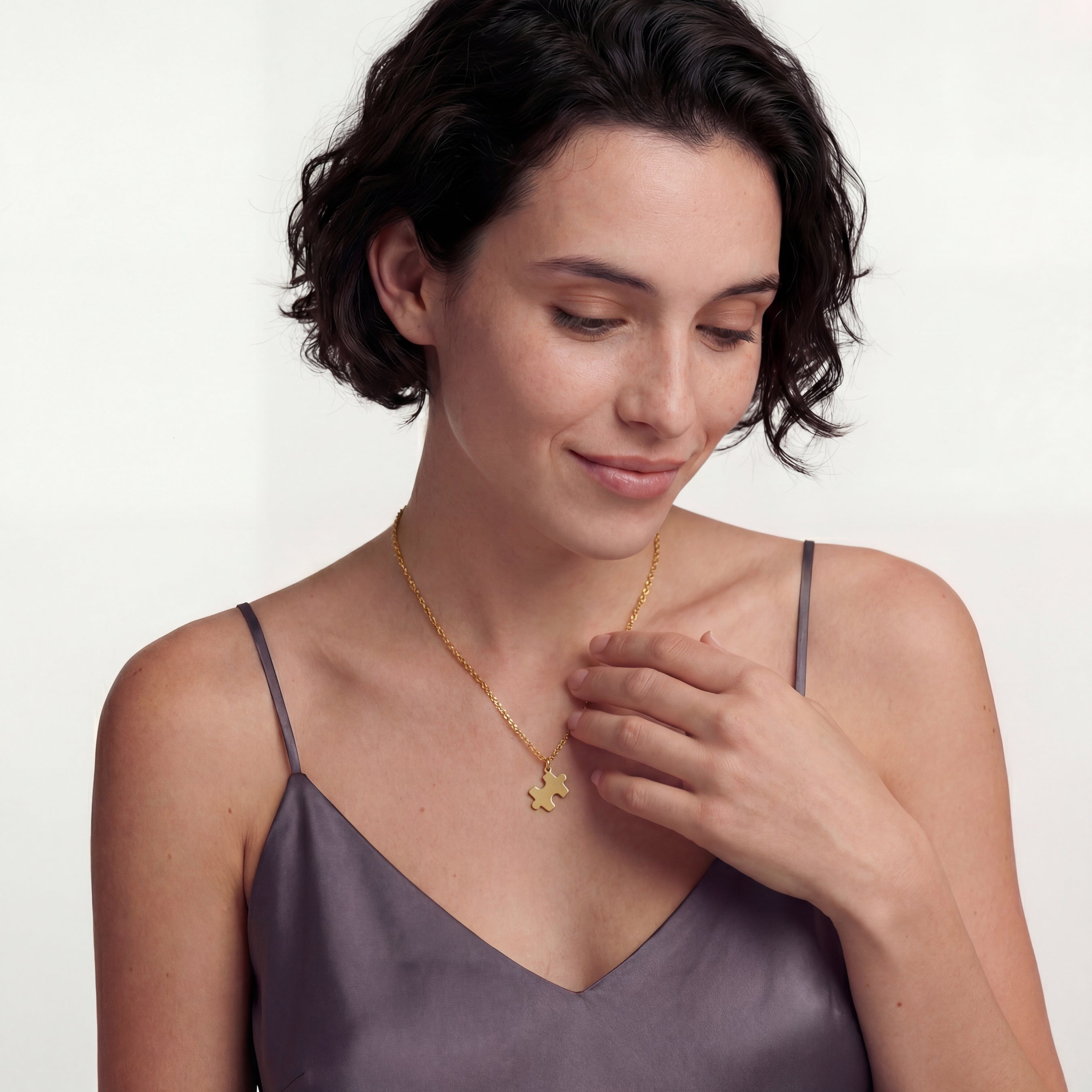 Sleek Puzzle Necklace in Sterling Silver