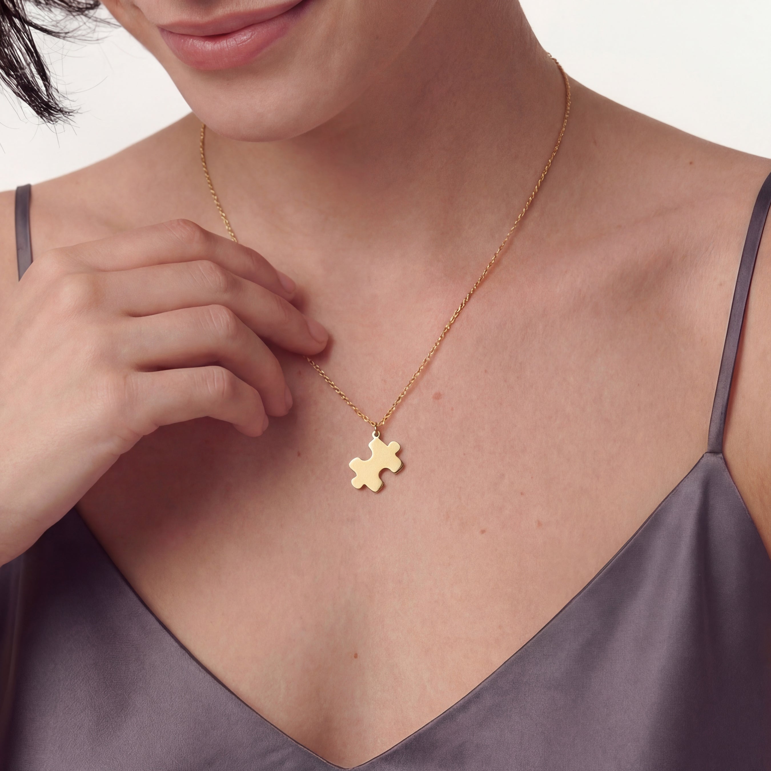 Sleek Puzzle Necklace in Sterling Silver