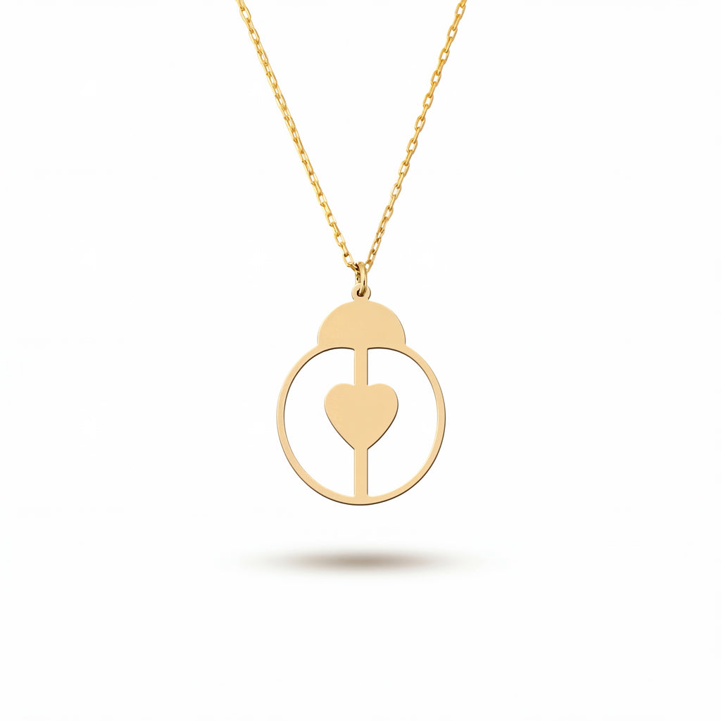 Heart Ladybird Sterling Silver Necklace