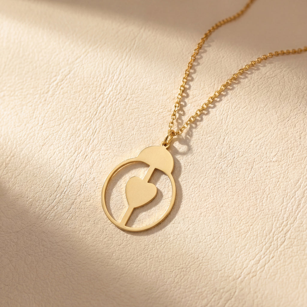 Heart Ladybird Sterling Silver Necklace