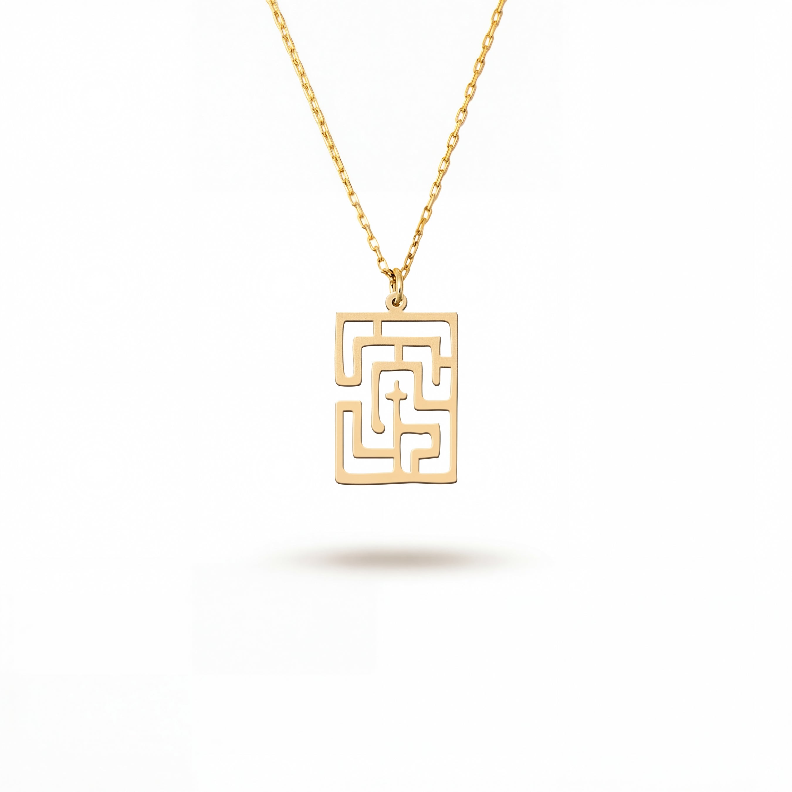 Maze Cross Necklace in Gold Vermeil Over Sterling Silver