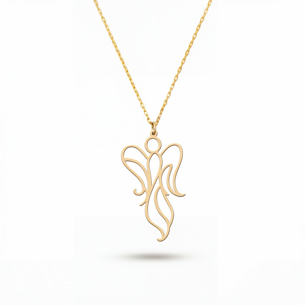 Angel Line Art Sterling Silver Necklace