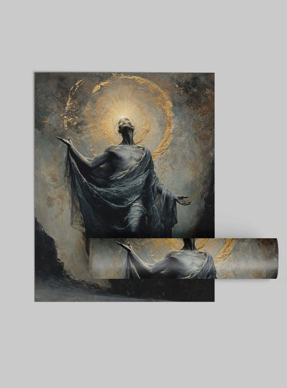 Acts 1:11 Inspired Mystic Ascension Halo Scripture Image Print