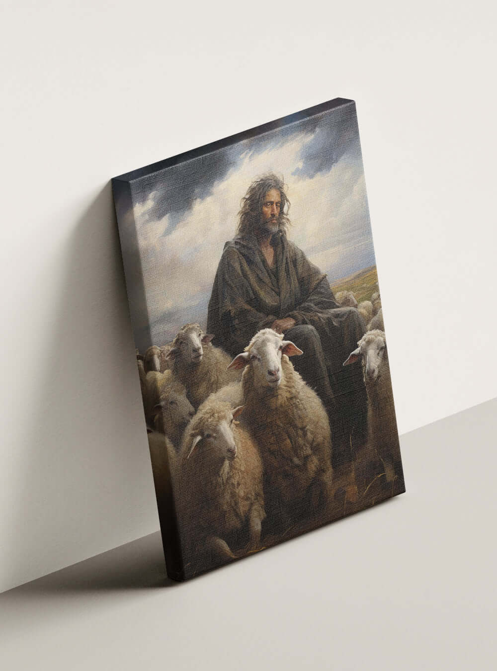 Acts 20:29 Shepherd Scene Bible Verse Canvas Print