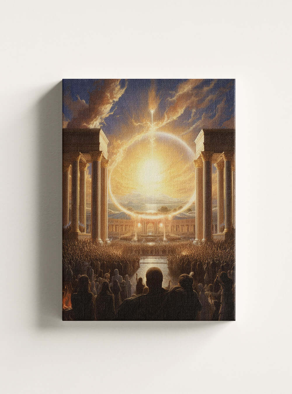 Acts 2:39 Sunrise Gathering Christian Wall Art Canvas Print