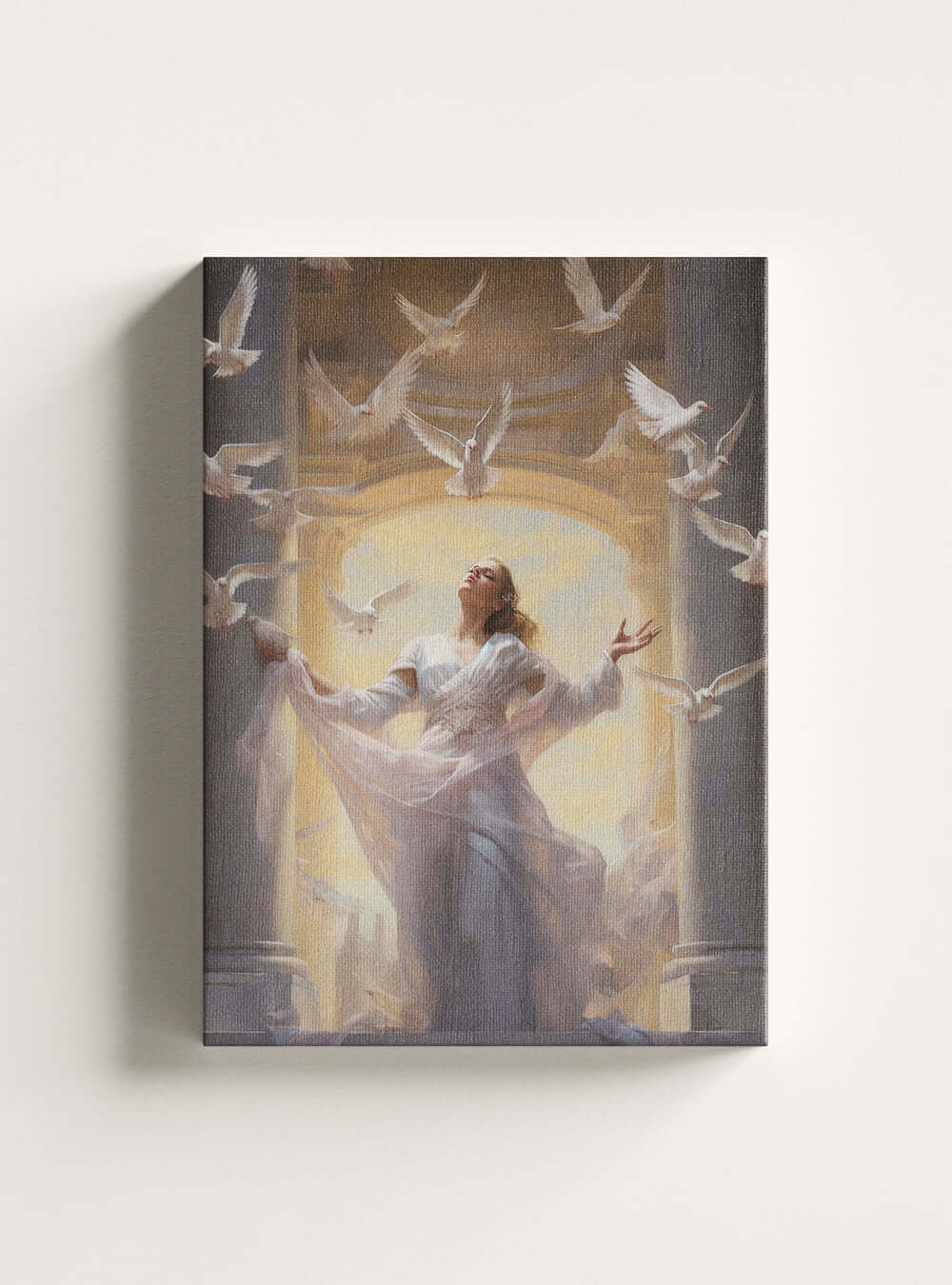 Angelic Figure 2 Peter 1:5 - Sacred Art Christian Canvas Print