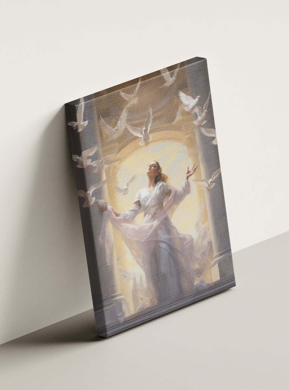 Angelic Figure 2 Peter 1:5 - Sacred Art Christian Canvas Print