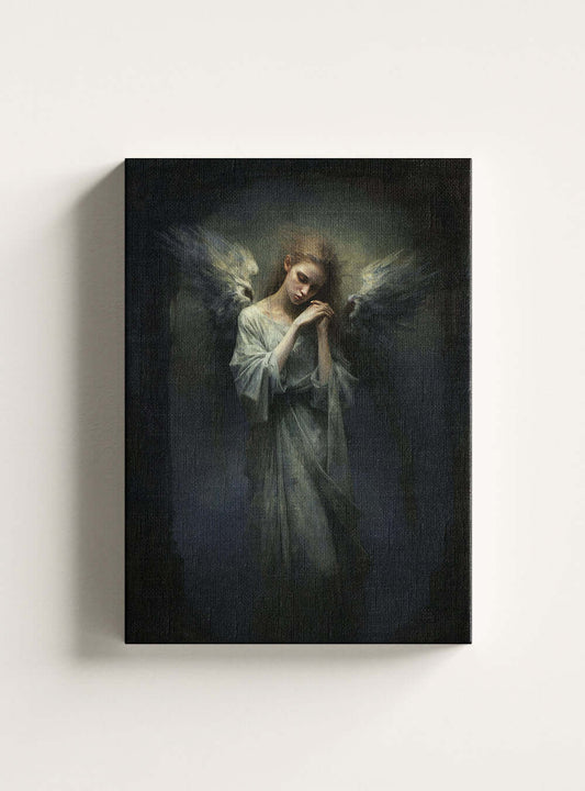 Angelic Figure Hebrews 4:15 Bible Verse Canvas Art Print