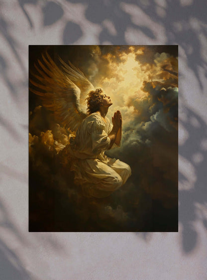 Angelic Hope Fostered through Christian Ethereal Poster Print