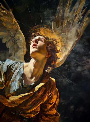 Archangel Gabriel Neoclassical Poster, Christian Iconography Scripture Print