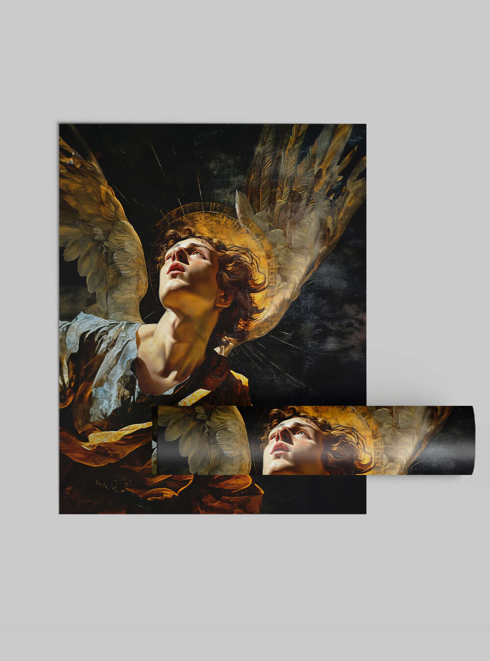 Archangel Gabriel Neoclassical Poster, Christian Iconography Scripture Print