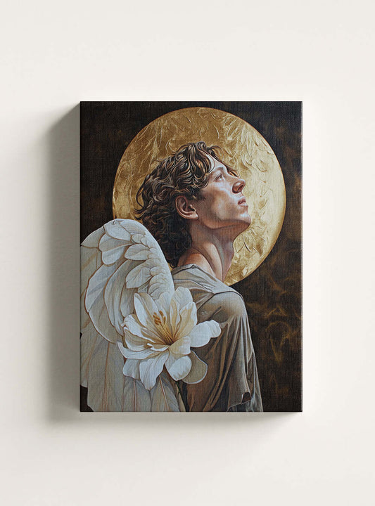 Archangel Gabriel in Christian Canvas: 'Inspirational Creativity' Holysteller Art