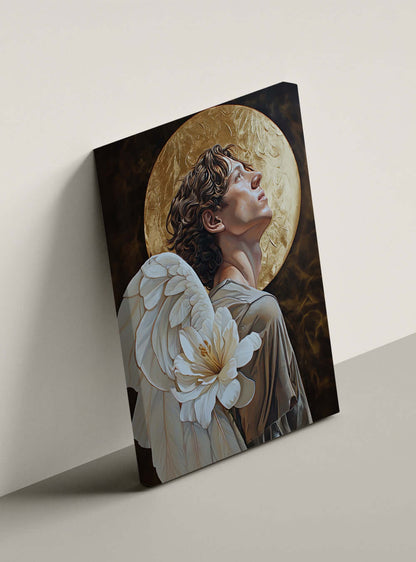 Archangel Gabriel in Christian Canvas: 'Inspirational Creativity' Holysteller Art