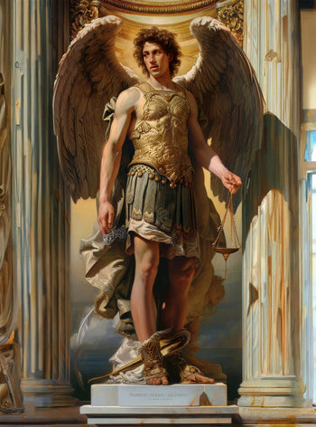 Archangel Triumph Neoclassical Poster: Christian Home Decor Print