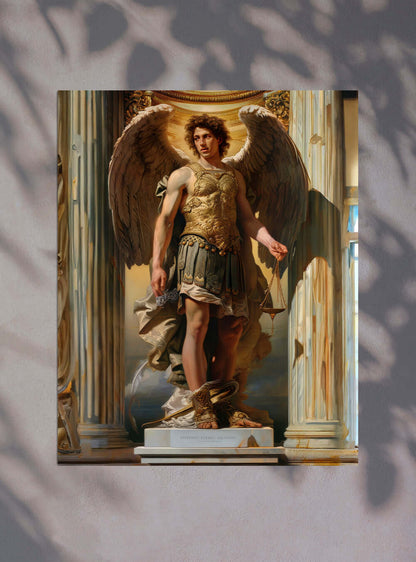 Archangel Triumph Neoclassical Poster: Christian Home Decor Print