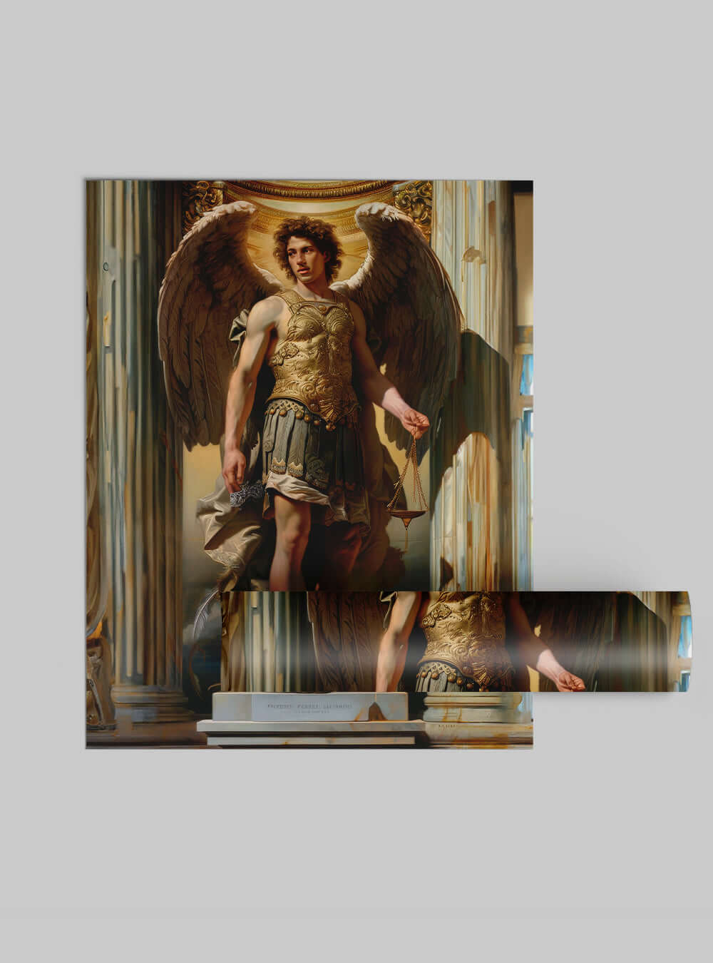 Archangel Triumph Neoclassical Poster: Christian Home Decor Print