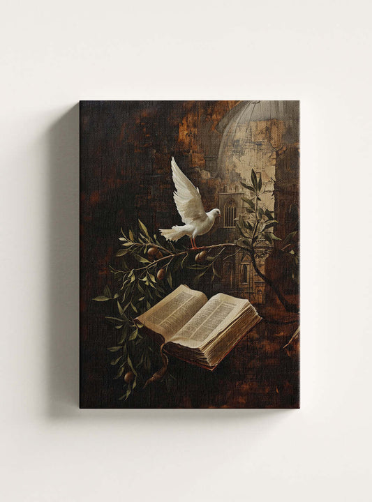 Balanced Neoclassical Christian Artwork: Striking Faith Bible Verse Canvas