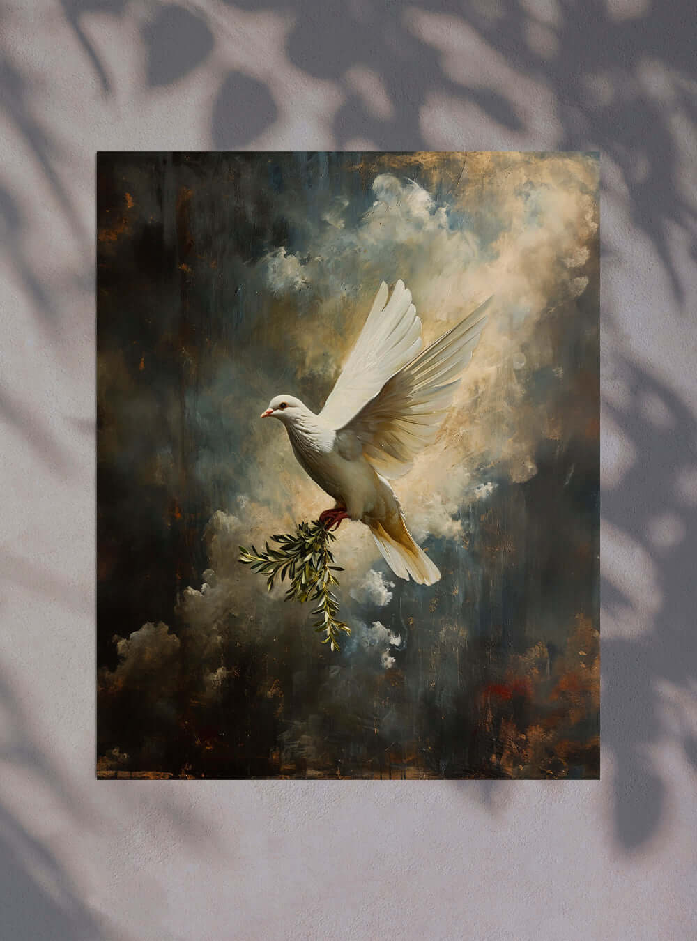 Bible Art Inspirational Dove Olive Branch Christian Wall Art Print